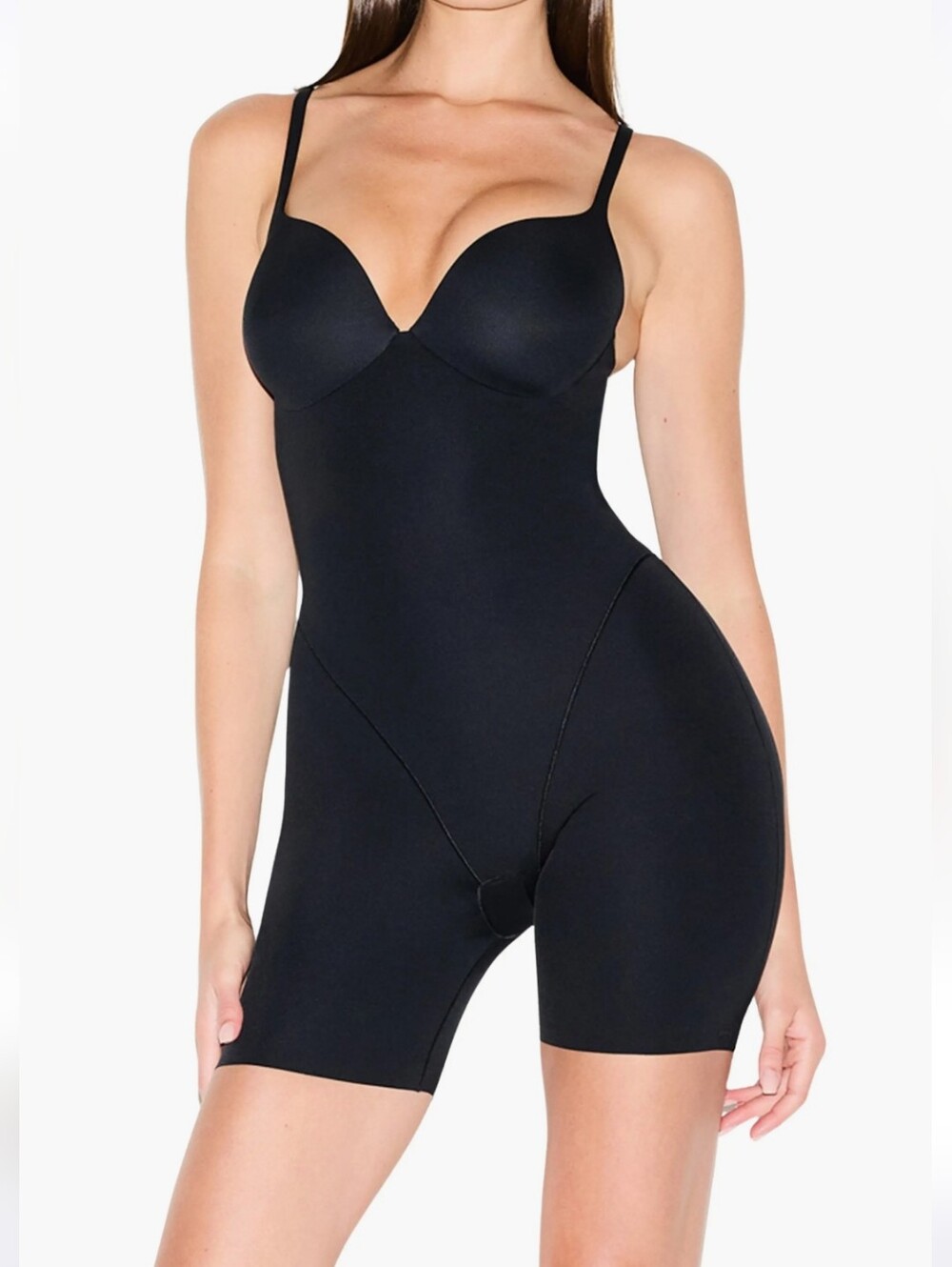 SKIMS Ultimate Body Push Up Butt Enhancing Padded Mid Thigh Bodysuit Bra MEDIUM